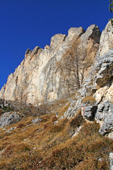 Fototapeta na wymiar le pareti del Settsass (Val Badia)