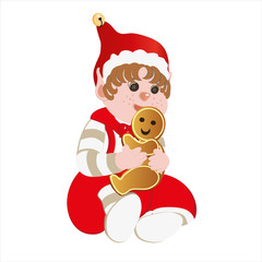 Christmas elf with biscuit