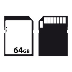 SD Card - Front And Back - Editable Vector Graphic