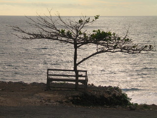 Fototapeta na wymiar Bali, Indonesia. Playa de Uluwatu cerca de Kuta