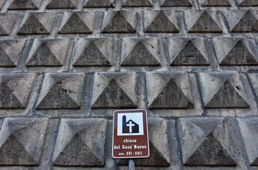 Fototapeta premium Napoli, chiesa del Gesù Nuovo. Particolare del bugnato della facciata.