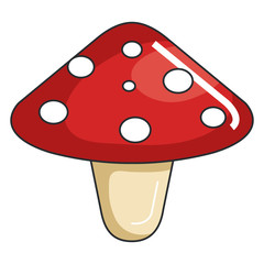 cute fungus isolated icon vector illustration design