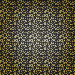 Seamless golden ornament. Modern background. Geometric pattern with repeating elements