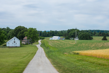 Fototapeta premium Rural Country York County Pennsylvania Farmland, on a Summer Day