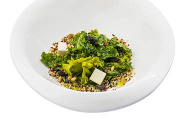 зеленый салат с сыром фета 