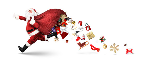 Weihnachtsmann mit einem Sack voller Geschenke!