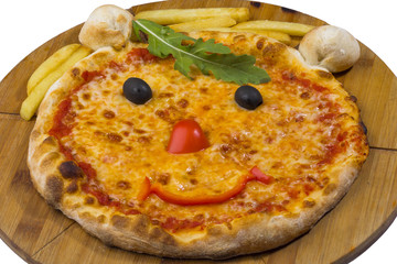 итальянская пицца в виде смайлика для детей