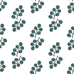 Tropical seamless pattern with exotic palm leaves. Hawaiian style. Vector illustration.