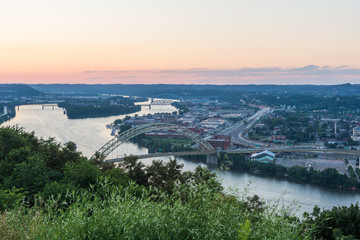 Skyline of Pittsburgh, Pennsylvania from Mount Washington at Night