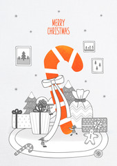 Christmas drawing illustration