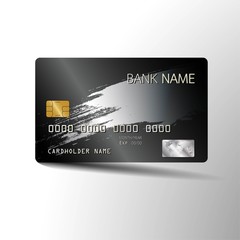 Modern credit card template design. With inspiration from the abstract. Vector illustration.Glossy plastic style.