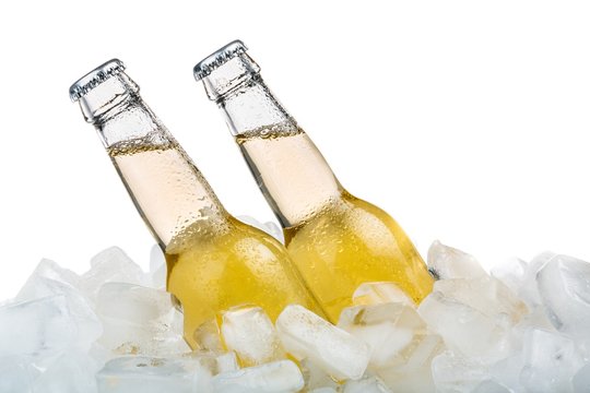 Beverage Bottles with Ice