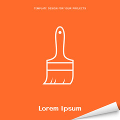 Orange banner with brush icon