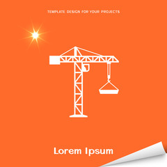 Orange banner with crane icon