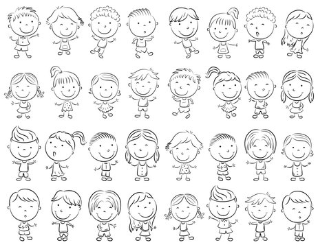 Happy kid cartoon doodle collection