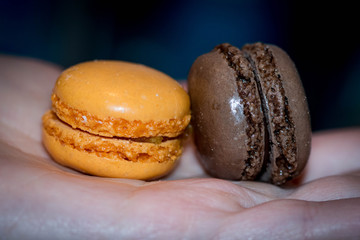 Beautifully stacked macaroons on isolated background