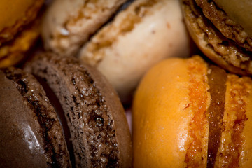 Beautifully stacked macaroons on isolated background