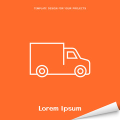 Orange banner with delivery truck icon