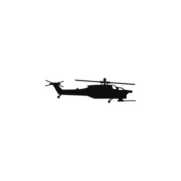 Military helicopter silhouette icon. Military tech element icon. Premium quality graphic design icon. Professions signs, isolated symbols collection icon for websites, web design