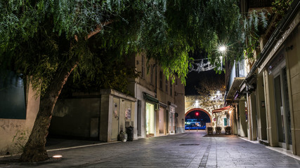 The night city of the French Riviera of France Antibes