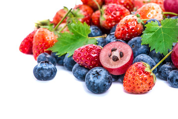 Berries fruit on white