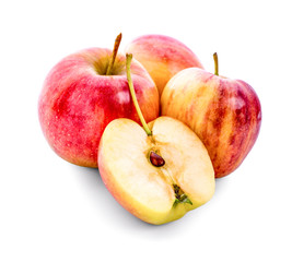 gala apples on white
