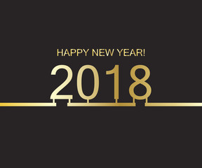 2018 Happy New Year Black background