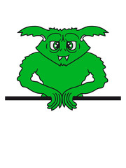 text fläche schreiben haarig groß gefährlich gnom frech klein monster horror halloween böse ork troll comic cartoon clipart