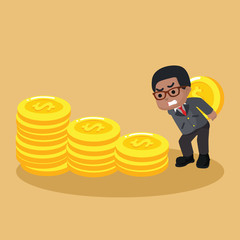 businessman stacking coin