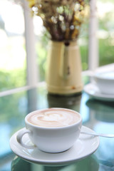 cappuccino coffee in close up