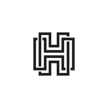Letter H logo design vector