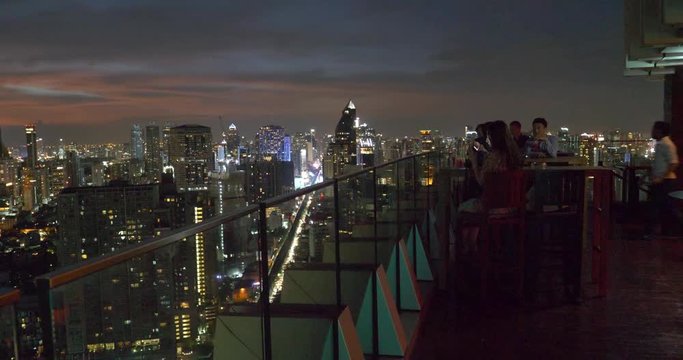 Rooftop Bar Scene Nightlife