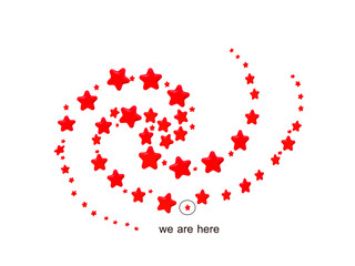 Red Stars in spiral pattern