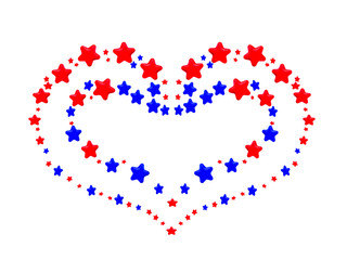 a heart pattern created from red and blue stars