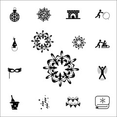 snowflake icon. Set of elements Christmas Holiday or New Year icons. Winter time premium quality graphic design collection icons for websites, web design