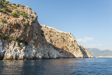 Fototapeta na wymiar seascape with Alanya's castle rock