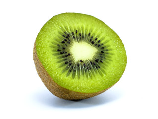 Fototapeta na wymiar Juicy kiwi fruit isolated on white background, with Cilpping path