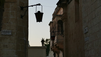 Fototapeta na wymiar old town narrow street Malta