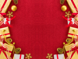Red Christmas border design background