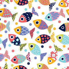 Cute fish.  Kids background.
