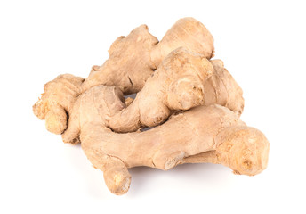 Ginger root isolated on white background. Close up