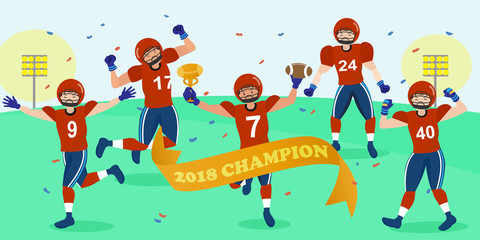 cartoon american football players