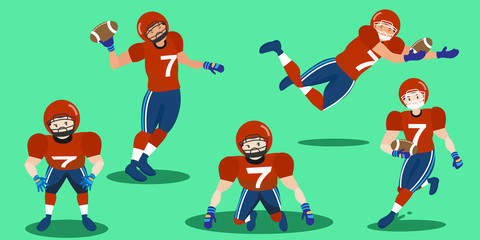 cartoon american football players