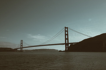 Fototapeta na wymiar Golden Gate Bridge from Sausalito dark