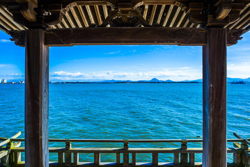 滋賀県 満月寺浮御堂 琵琶湖