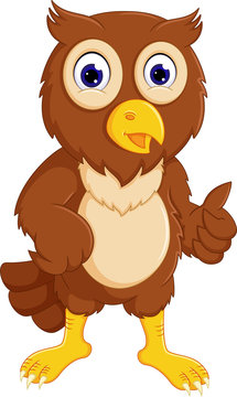 cute owl cartoon standing with 