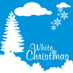 White Christmas Logo Vector Template Design
