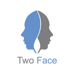 Two Face Logo Vector Template Design