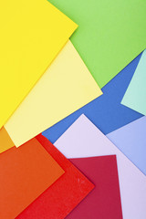 Colorful cardbord papers creative paper closeup texture. Rainbow colors. Red,blue,green,yellow