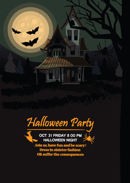Haunted house halloween background